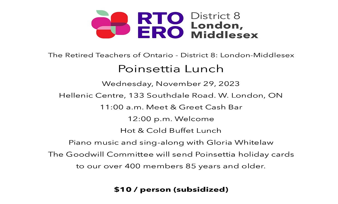 District 8’s Poinsettia Luncheon – Nov 29, 2023